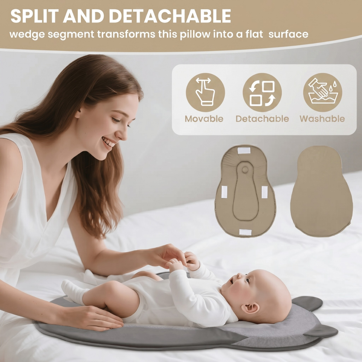 RefluxGuard - Anti-Overflow Baby Feeding Pillow - Reflux Wedge & Nursing Support