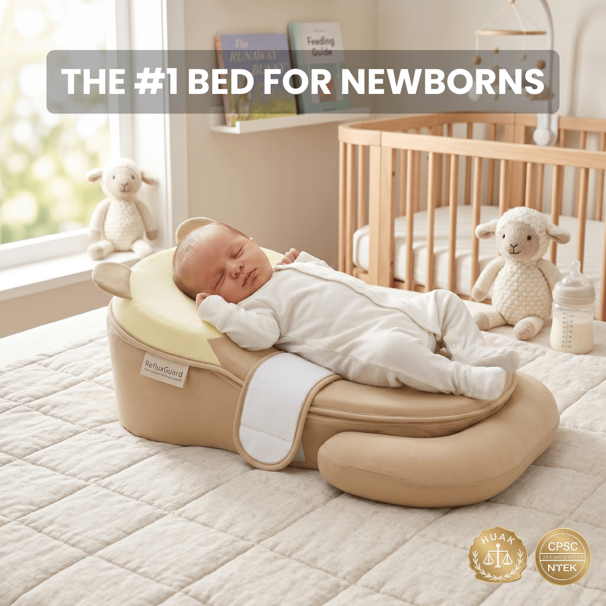 RefluxGuard - Anti-Overflow Baby Feeding Pillow - Reflux Wedge & Nursing Support