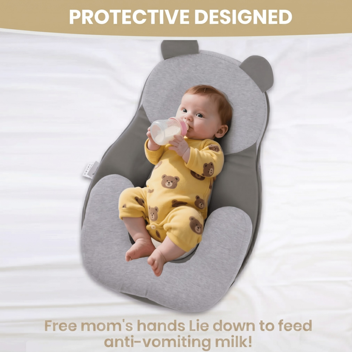 RefluxGuard - Anti-Overflow Baby Feeding Pillow - Reflux Wedge & Nursing Support